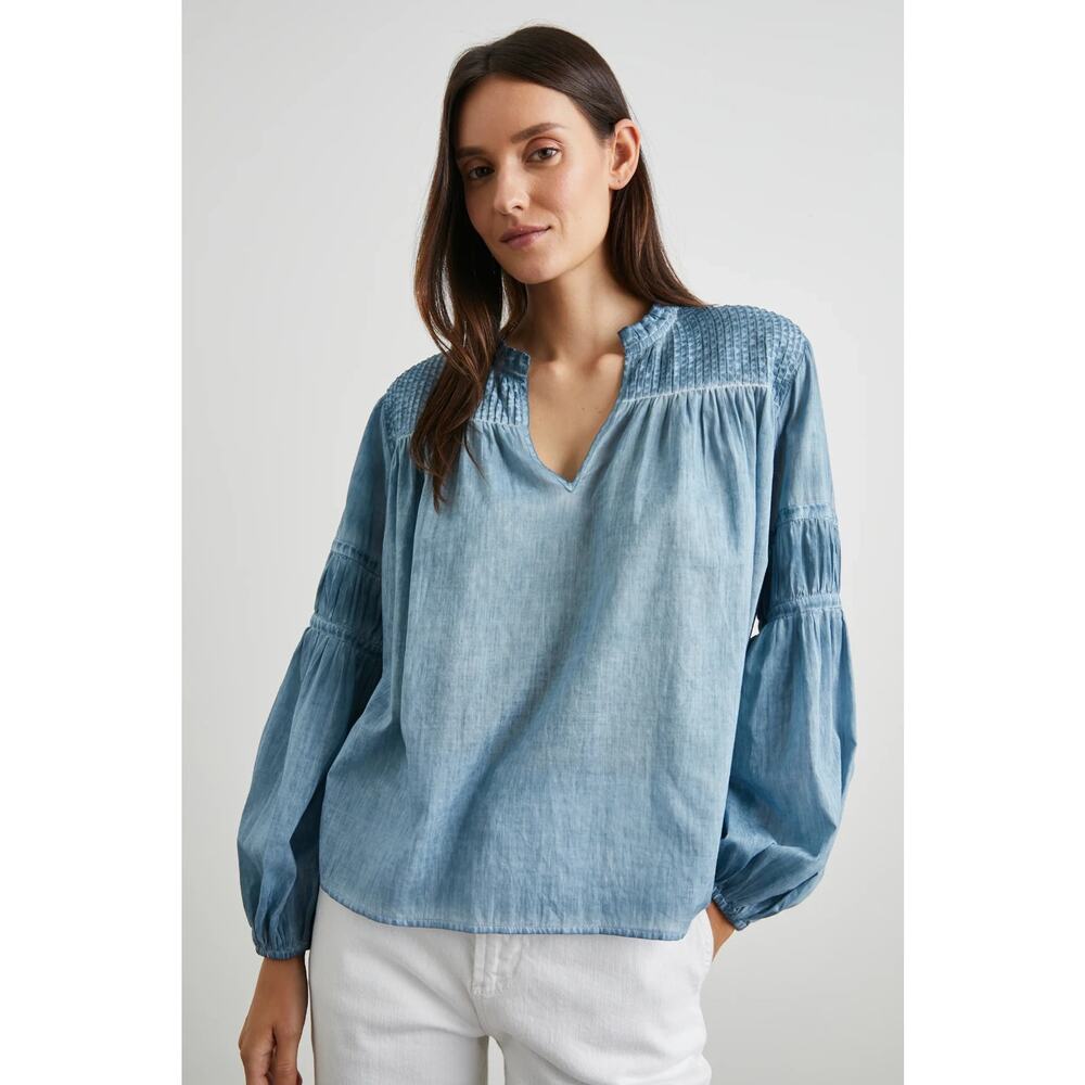 Rails Marli Top Blouse 100% Cotton Blue Small